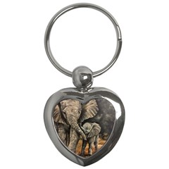 Elephant Mother And Baby Key Chains (heart) 