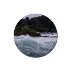 Sightseeing At Niagara Falls Rubber Coaster (round)  by canvasngiftshop