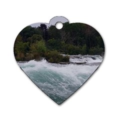 Sightseeing At Niagara Falls Dog Tag Heart (one Side) by canvasngiftshop