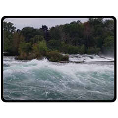 Sightseeing At Niagara Falls Fleece Blanket (large)  by canvasngiftshop
