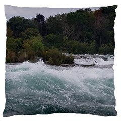 Sightseeing At Niagara Falls Large Flano Cushion Case (two Sides) by canvasngiftshop