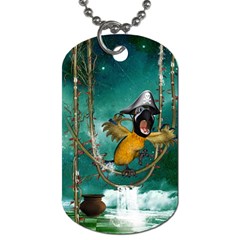 Funny Pirate Parrot With Hat Dog Tag (two Sides)