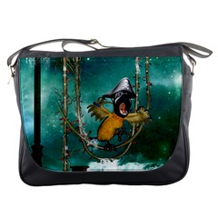 Funny Pirate Parrot With Hat Messenger Bags by FantasyWorld7