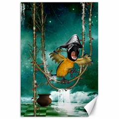 Funny Pirate Parrot With Hat Canvas 20  X 30   by FantasyWorld7