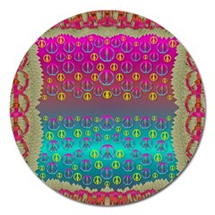 Years Of Peace Living In A Paradise Of Calm And Colors Magnet 5  (round) by pepitasart