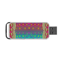 Years Of Peace Living In A Paradise Of Calm And Colors Portable Usb Flash (two Sides) by pepitasart