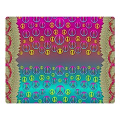 Years Of Peace Living In A Paradise Of Calm And Colors Double Sided Flano Blanket (large)  by pepitasart