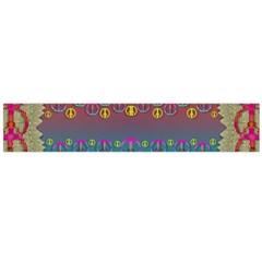 Years Of Peace Living In A Paradise Of Calm And Colors Large Flano Scarf 
