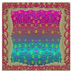 Years Of Peace Living In A Paradise Of Calm And Colors Large Satin Scarf (Square) Front