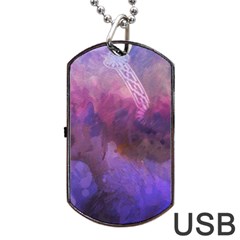 Ultra Violet Dream Girl Dog Tag Usb Flash (one Side) by NouveauDesign