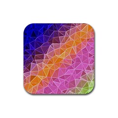 Crystalized Rainbow Rubber Square Coaster (4 Pack)  by NouveauDesign