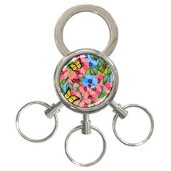 Floral Scene 3-ring Key Chains by linceazul