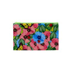 Floral Scene Cosmetic Bag (xs)