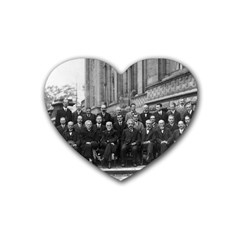 1927 Solvay Conference On Quantum Mechanics Heart Coaster (4 Pack)  by thearts