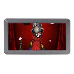 Funny, Cute Parrot With Butterflies Memory Card Reader (mini) by FantasyWorld7