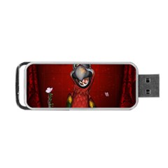 Funny, Cute Parrot With Butterflies Portable Usb Flash (two Sides) by FantasyWorld7