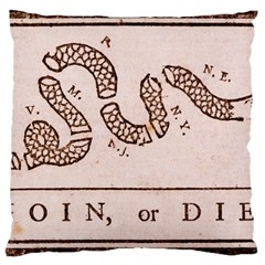 Original Design, Join Or Die, Benjamin Franklin Political Cartoon Large Cushion Case (one Side) by thearts