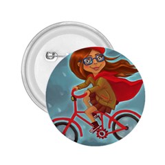 Girl On A Bike 2 25  Buttons by chipolinka