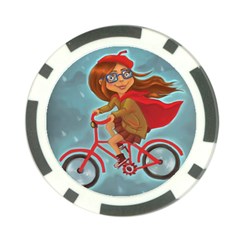 Girl On A Bike Poker Chip Card Guard (10 Pack)