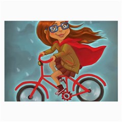 Girl On A Bike Large Glasses Cloth by chipolinka