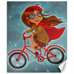 Girl On A Bike Canvas 8  X 10  by chipolinka