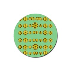 Sun Flowers For The Soul At Peace Rubber Coaster (round)  by pepitasart