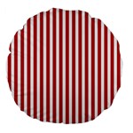 Red Stripes Large 18  Premium Flano Round Cushions Front