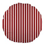 Red Stripes Large 18  Premium Flano Round Cushions Back