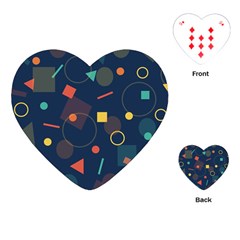 Blue Background Backdrop Geometric Playing Cards (heart) 