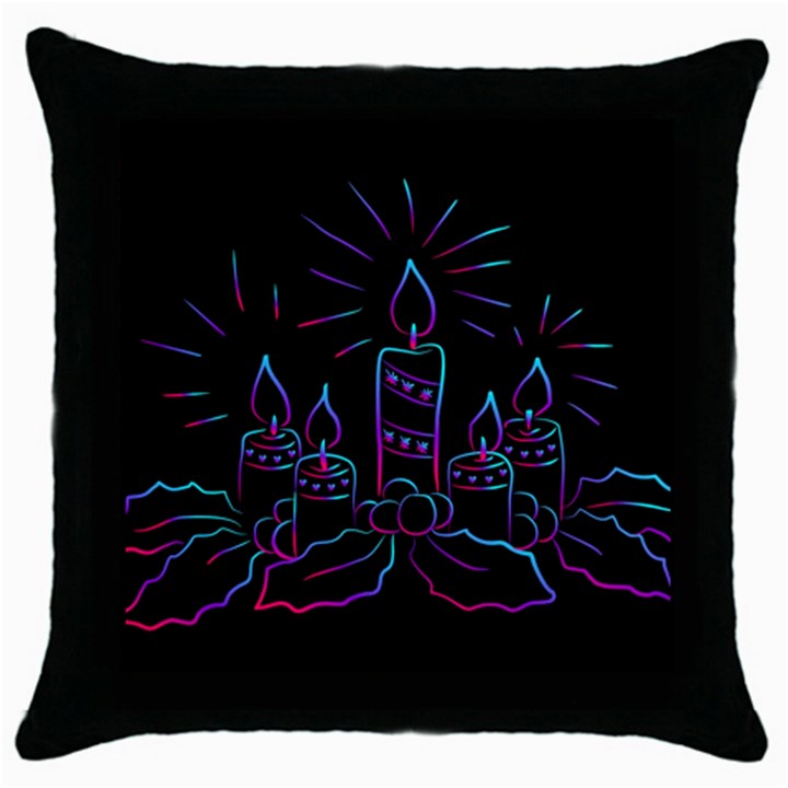 Advent Wreath Candles Advent Throw Pillow Case (Black)