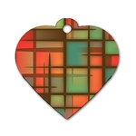 Background Abstract Colorful Dog Tag Heart (Two Sides) Front