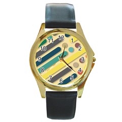 Background Vintage Desktop Color Round Gold Metal Watch