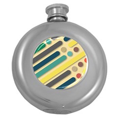 Background Vintage Desktop Color Round Hip Flask (5 oz)