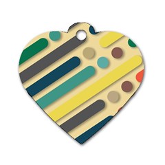 Background Vintage Desktop Color Dog Tag Heart (One Side)