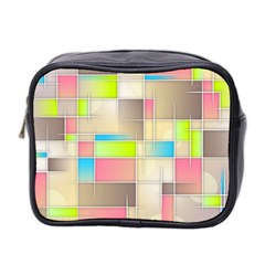 Background Abstract Grid Mini Toiletries Bag 2-side