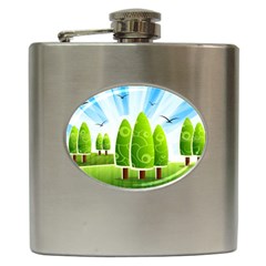 Landscape Nature Background Hip Flask (6 oz)