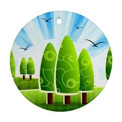 Landscape Nature Background Round Ornament (Two Sides)