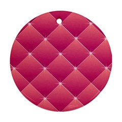 Pink Background Geometric Design Round Ornament (two Sides)