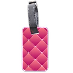 Pink Background Geometric Design Luggage Tags (two Sides) by Nexatart