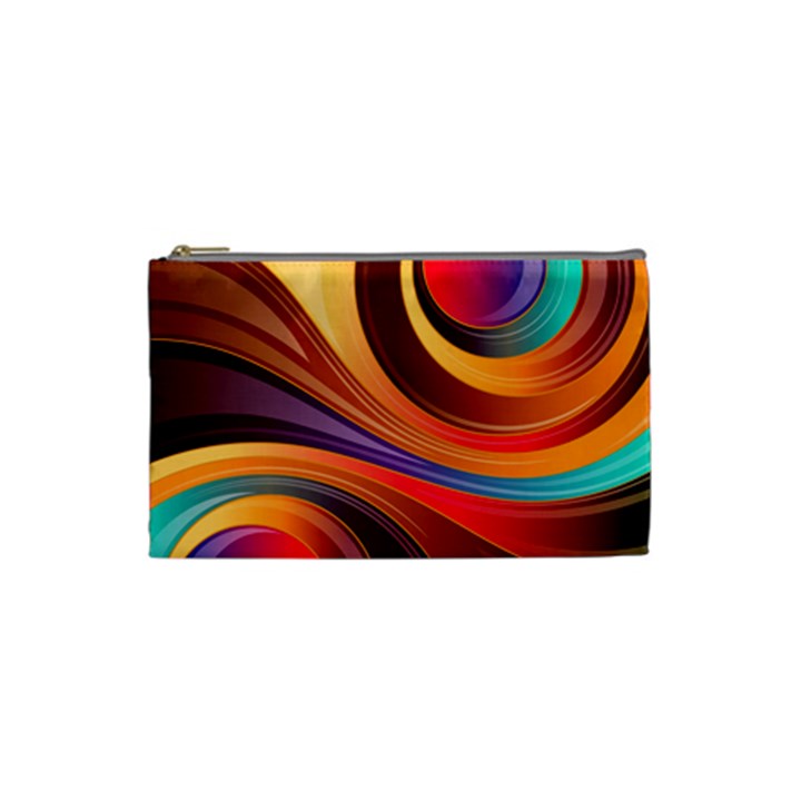 Abstract Colorful Background Wavy Cosmetic Bag (Small) 