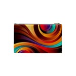 Abstract Colorful Background Wavy Cosmetic Bag (Small)  Back