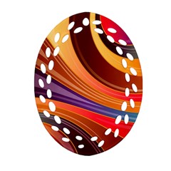 Abstract Colorful Background Wavy Ornament (Oval Filigree)