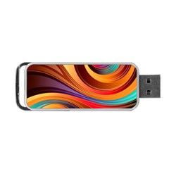 Abstract Colorful Background Wavy Portable Usb Flash (two Sides) by Nexatart