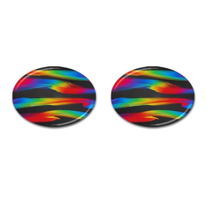 Colorful Background Cufflinks (Oval)