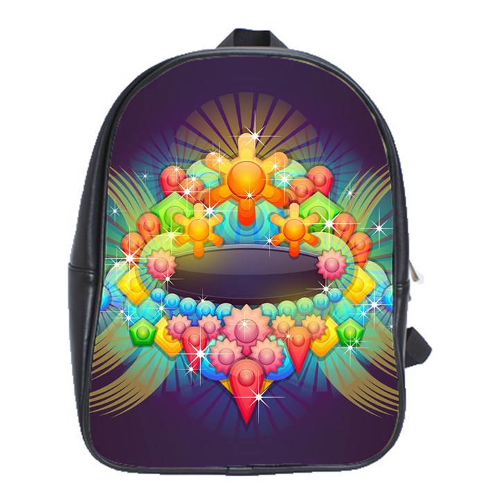 Badge Abstract Abstract Design School Bag (Large)