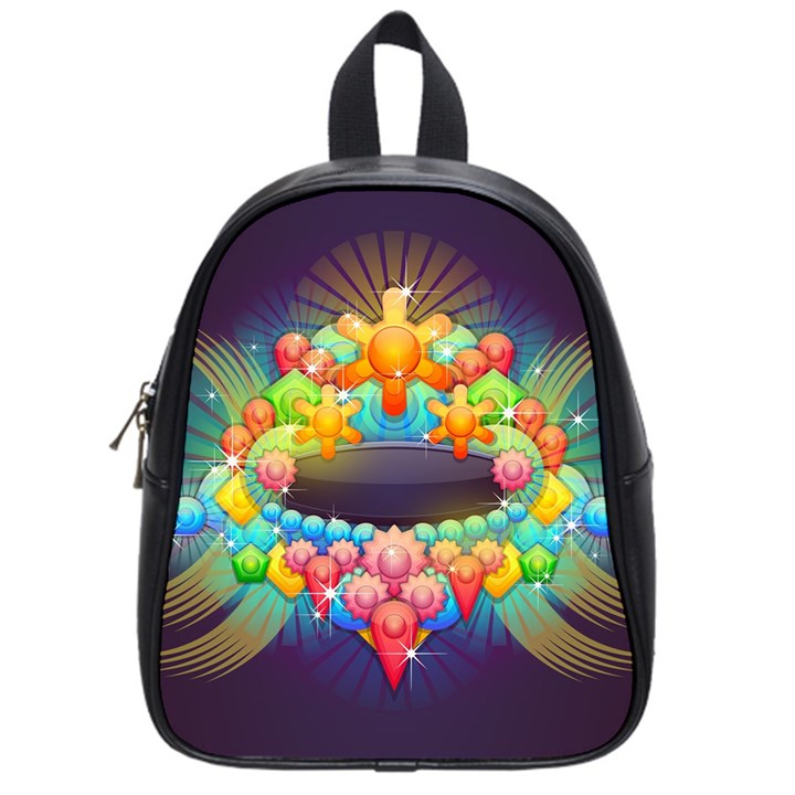 Badge Abstract Abstract Design School Bag (Small)