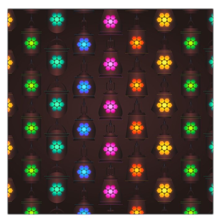 Lanterns Background Lamps Light Large Satin Scarf (Square)