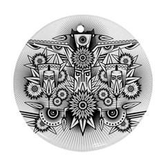 Forest Patrol Tribal Abstract Round Ornament (two Sides) by Nexatart