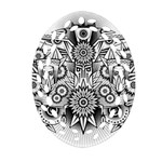 Forest Patrol Tribal Abstract Oval Filigree Ornament (Two Sides) Front