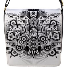 Forest Patrol Tribal Abstract Flap Messenger Bag (s) by Nexatart